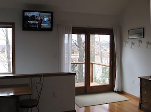 balcony and 32" LCD cable television