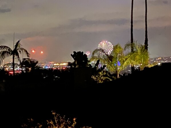 Sea World fireworks from balcony