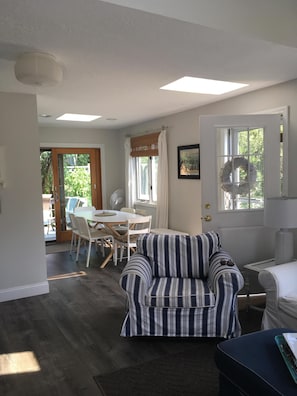 Living room looking on to dining