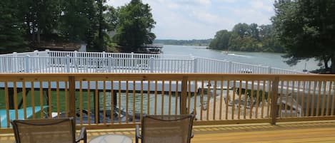 View to the lake from dock deck