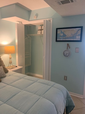 Spacious closet in master bedroom. 