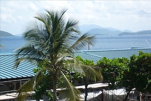View from Balcony - Tortola BVI in background, St John USVI to right