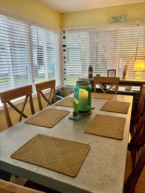 Plenty of room for family meals and games.