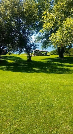 Large yard to play games, relax and sit by the fire pit.  