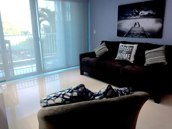 Living room and balcony