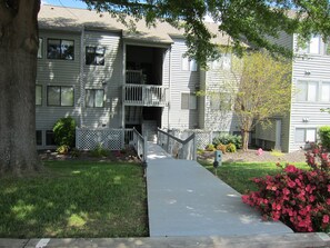 Entry from parking area to ground floor level condo