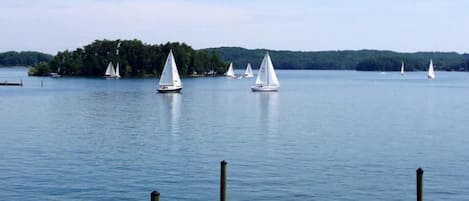 We often see sailboats and races since the VA Sail Club is right next door.