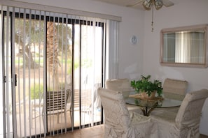 Patio is outside the sliding glass door