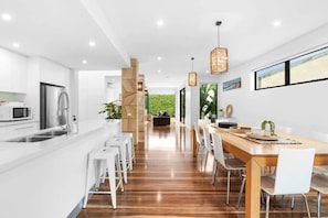 Beautiful kitchen and large dining setting