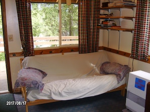 Main floor futon with lake view.