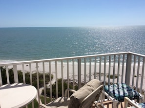 Relax on your 10th floor balcony overlooking the beach