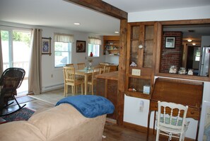 Living room into the kitchen area.