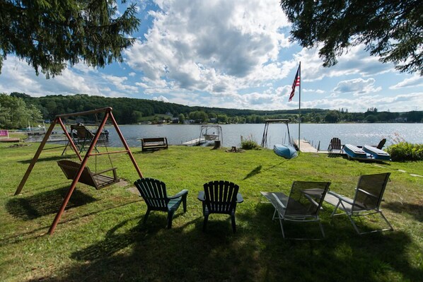 Lake view from front of cabin