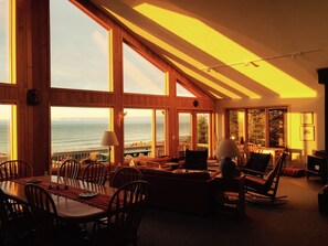 Sun in the morning, warm and inviting place and great view of the lake