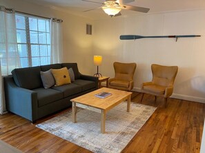 Living room - newly furnished 2021 in 2021 includes queen sleeper sofa