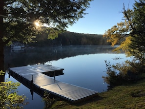 Private dock with swim ladder