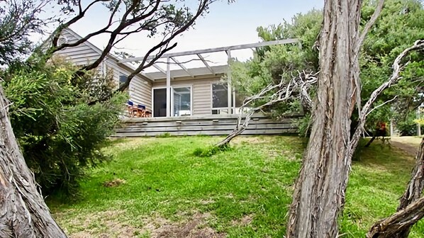 Relaxing hideaway in a natural setting with native trees.
