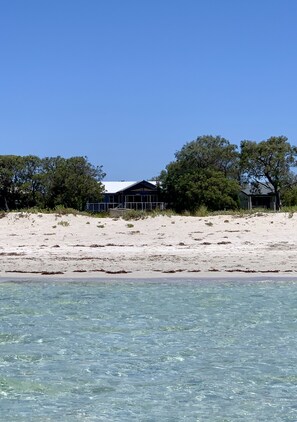 This is how close the house is to the beach!