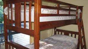 The adjoining bunk-room can be opened to accommodate families with two kids.