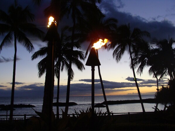 Overlooking the Lagoon under Tiki Lights