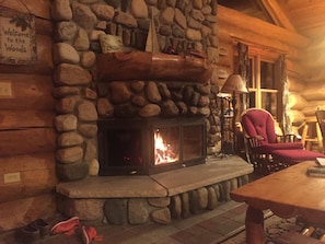 Get cozy by the fire after a day of skiing, fishing, snow mobility, or relaxing 