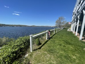 The yard play area look at at the beautiful view