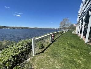 The yard play area look at at the beautiful view