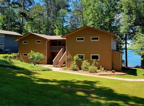 Front of building.  Villa on lower level, no steps!