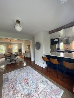 Open kitchen and dining area 