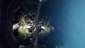 pool reflection at night