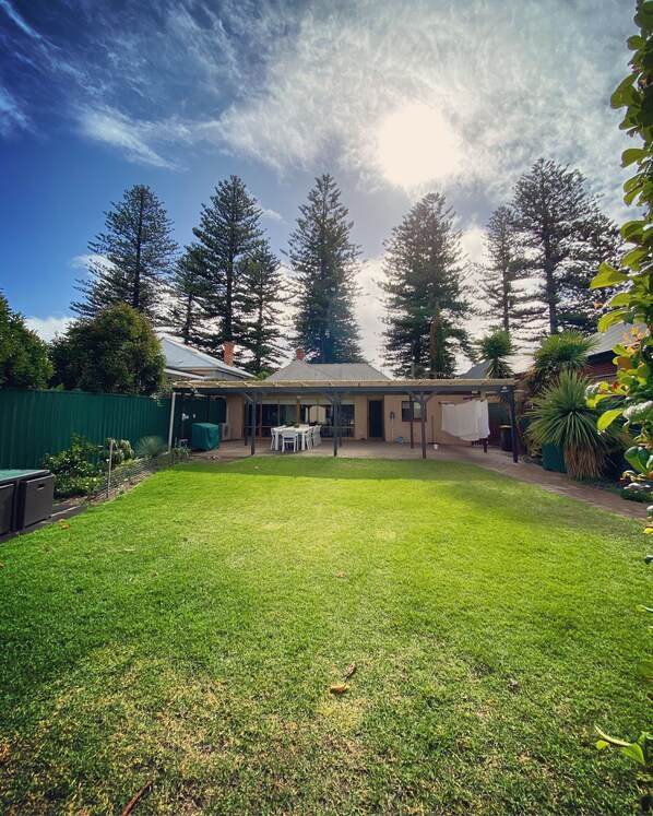 A large block with a good size yard for the children to run and play. 