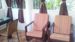 Comfortable patio chairs for reading, relaxing or entertaining