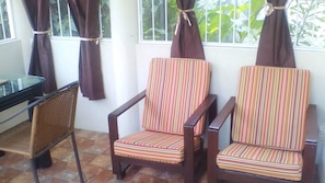 Comfortable patio chairs for reading, relaxing or entertaining