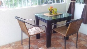 This apartment has its own private driveway and security entrance gates.