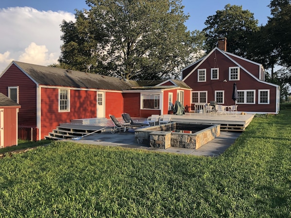 View of deck and patio with soak pool