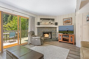 Wood burning fireplace