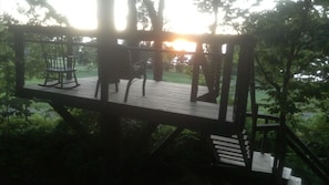 Elevated sunset deck With views of the lake and Spectacular Sunsets !
