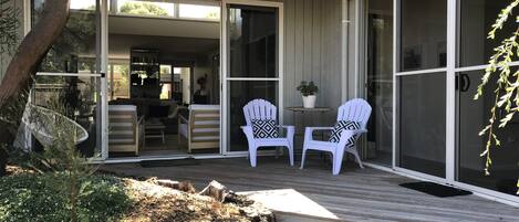 Outdoor deck off main living area and Master Bedroom