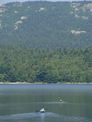 Kayaking out of the cove