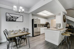 Dining room and kitchen