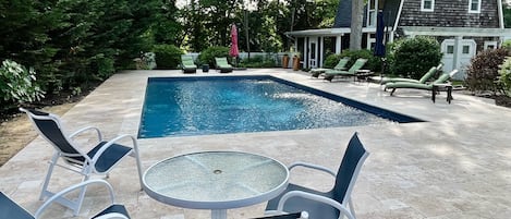 Pool (36 ft x 18 ft) with Cottage in the background