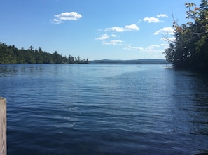 The view of Squam Lake from the dock