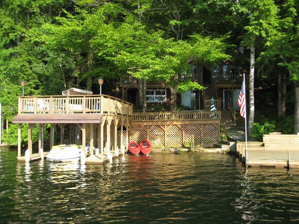 Summertime, Kayaks included! Sorry, speed boat is NOT included. BYO 'Boat' is OK