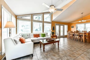 Living Area - Vaulted Ceiling & Lots of Window to Let the Sun In