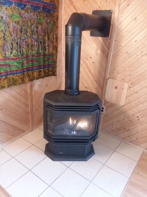Gas fireplace in family room