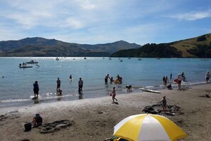 Akaroa main beach nearby (about 5 minutes walk).