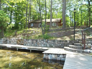 From the private dock up to the cottage.