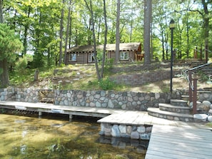 From the private dock up to the cottage.