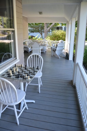 Relax on one of five porches/decks.  Big enough for groups or an intimate chat.
