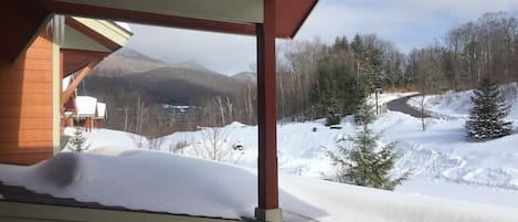 Front door view - winter 2018 - u can ski down to lift or back via Escape route 